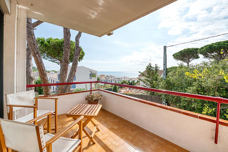 Apartamento 2 dormitorios con Piscina, Vistas al mar, Wifi y jardín en Calella de Palafrugell - Alquiler Vacacional - Turístico
