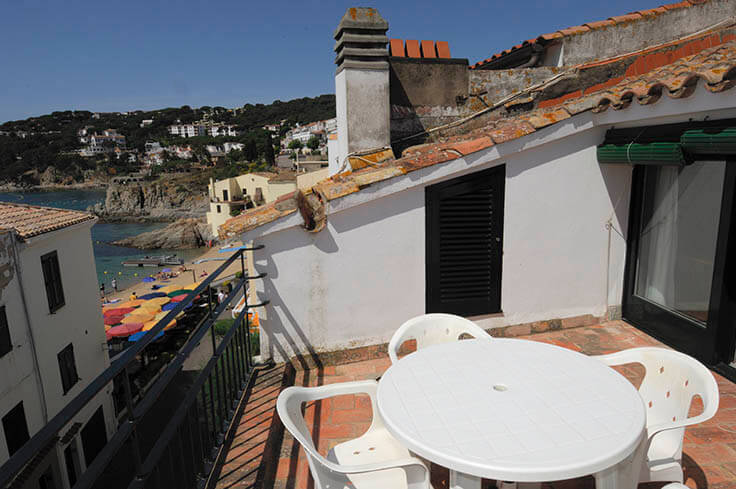 Attique 1 chambre à coucher avec Vues à la mer à Calella de Palafrugell - Location Saison