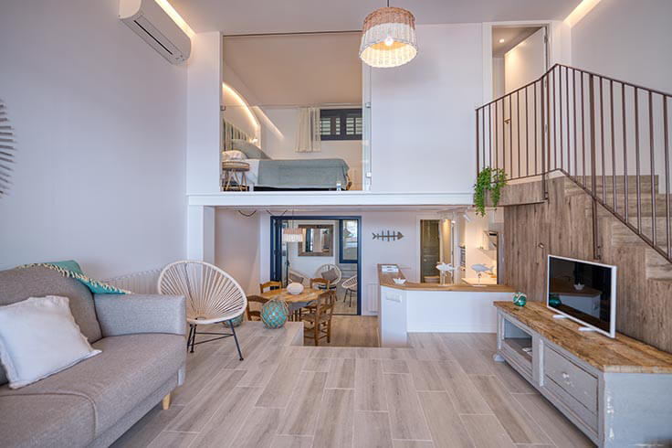 Dachgeschoss 1 Schlafzimmer mit Meerblick, Klimaanlage, Wifi und Parken auf Calella de Palafrugell - Vermietung Urlaub - Tourist