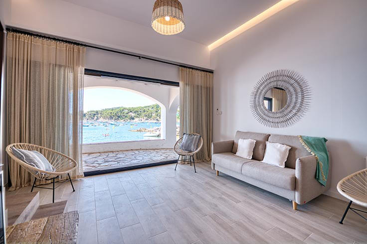 Dachgeschoss 1 Schlafzimmer mit Meerblick, Klimaanlage, Wifi und Parken auf Calella de Palafrugell - Vermietung Urlaub - Tourist