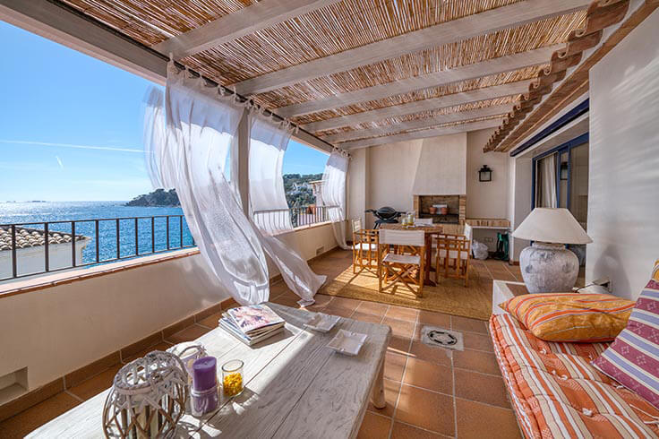 Penthouse 2 Schlafzimmer mit Meerblick auf Calella de Palafrugell - Vermietung Urlaub - Tourist