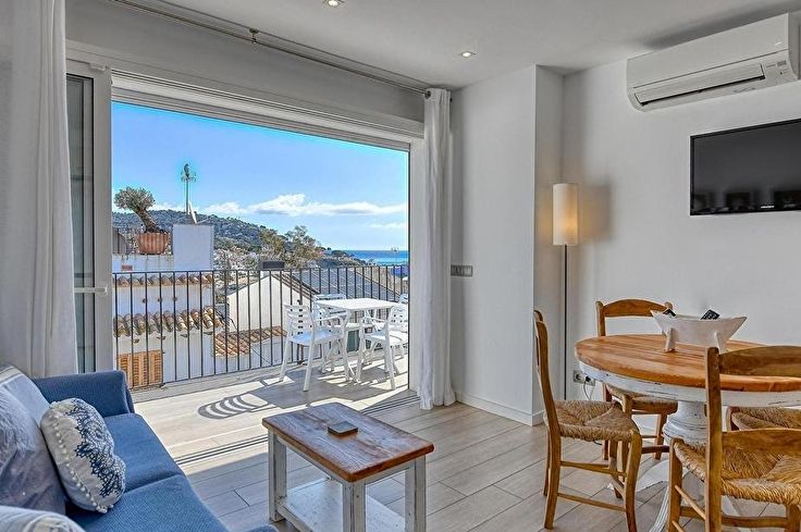 Penthouse 1 Schlafzimmer mit Meerblick, Klimaanlage und Wifi auf Calella de Palafrugell - Vermietung Urlaub - Tourist